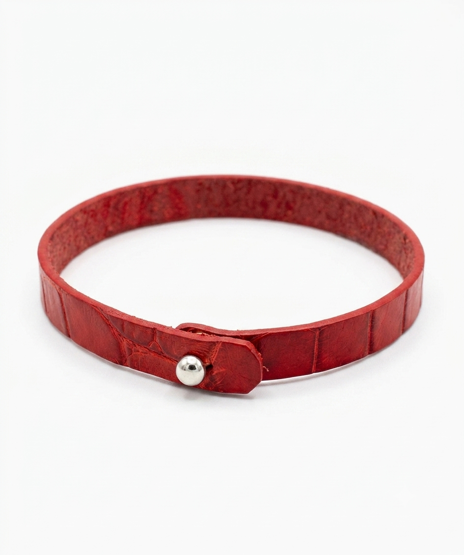 Petit Bracelet Croco rouge Monsieur J, vue produit seul 