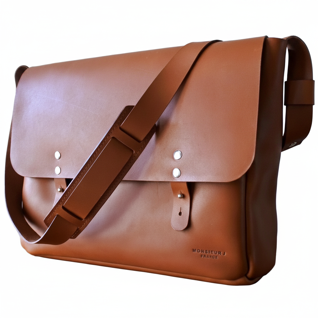 Sac Brooklyn marron en cuir de qualité - Monsieur J 