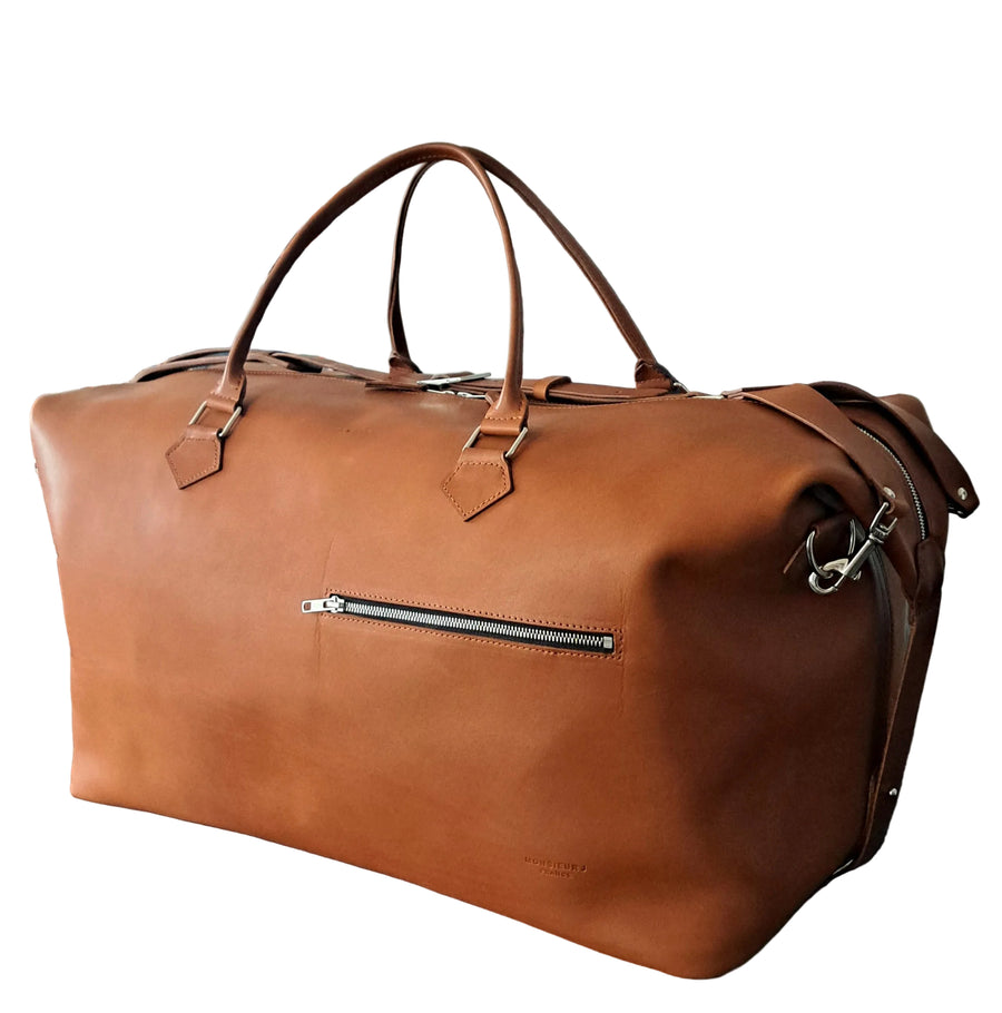 Sac de voyage Memphis sur fond - sac marron - Monsieur J 