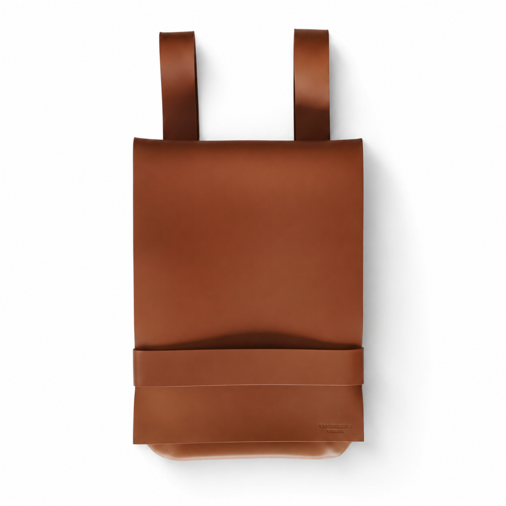Sac à dos Harlem en cuir marron Monsieur J, vue de face