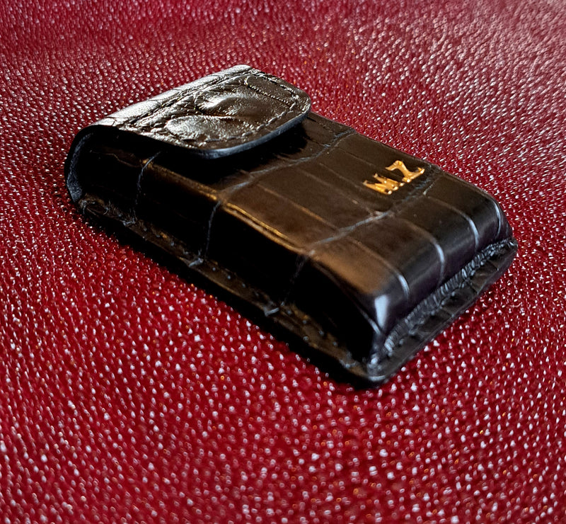 Étui crocodile véritable Briquet Dupont