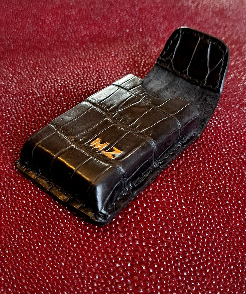 Étui crocodile véritable Briquet Dupont