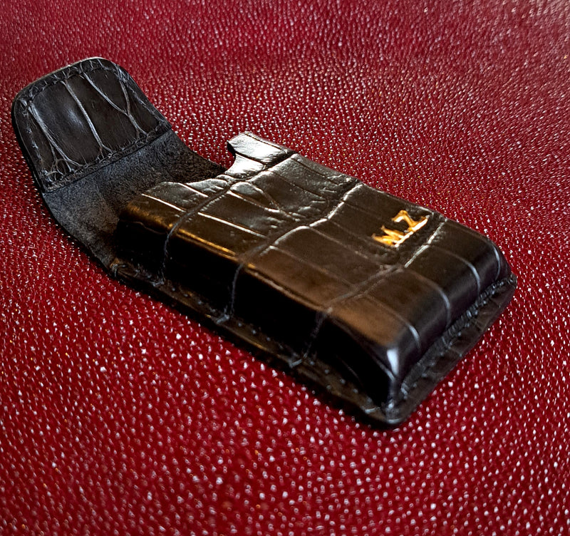 Étui crocodile véritable Briquet Dupont