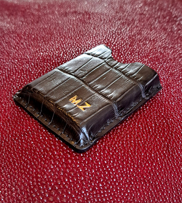 Étui crocodile véritable coupe-cigare