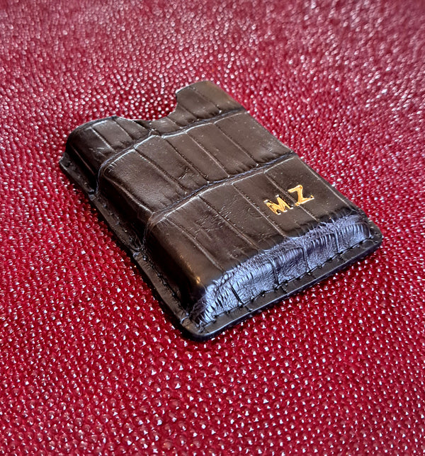 Étui crocodile véritable coupe-cigare