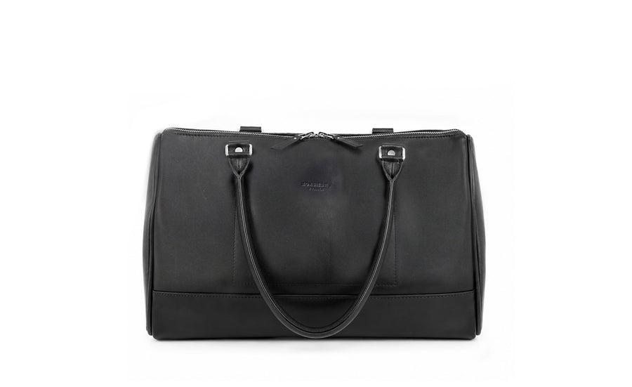 Sac Chicago noir Monsieur J, vue de face sur fond blanc